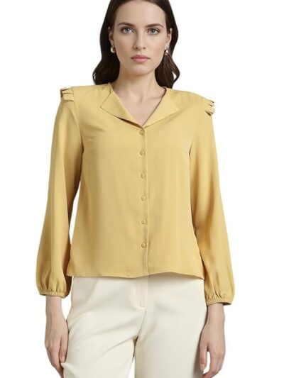 Van Heusen Women Polyester Regular Fit Solid Full Sleeve Casual Shirt