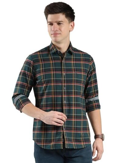 Monte Carlo Men's Regular Fit Checkered Shirt | Full Sleeves | Spread Collar | Front Pocket | Stylish & Casual Shirt for Men