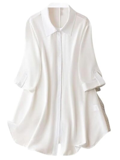 Leriya Fashion Women's Shirt Dress Knee Length Dress | Loose Fit | Button-Down | | 3/4 Sleeve | Summer Wear | Available in