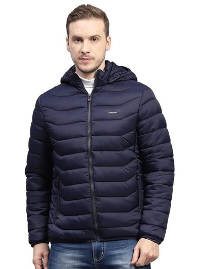 Monte Carlo Mens Solid Hooded Neck Full Sleeve Jacket